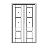 2-lite over 1-panel double doors
Unit Dimension 53-1/4" x 89-3/8"
Door Dimension 25-1/2" x 87-9/16"
Panels - flat
Glazing - Low-e TIG, TDL